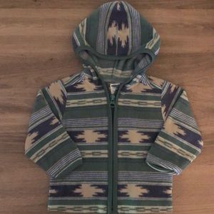 Old Navy Tribal Print Hooded Fleece Zip Sweatshirt